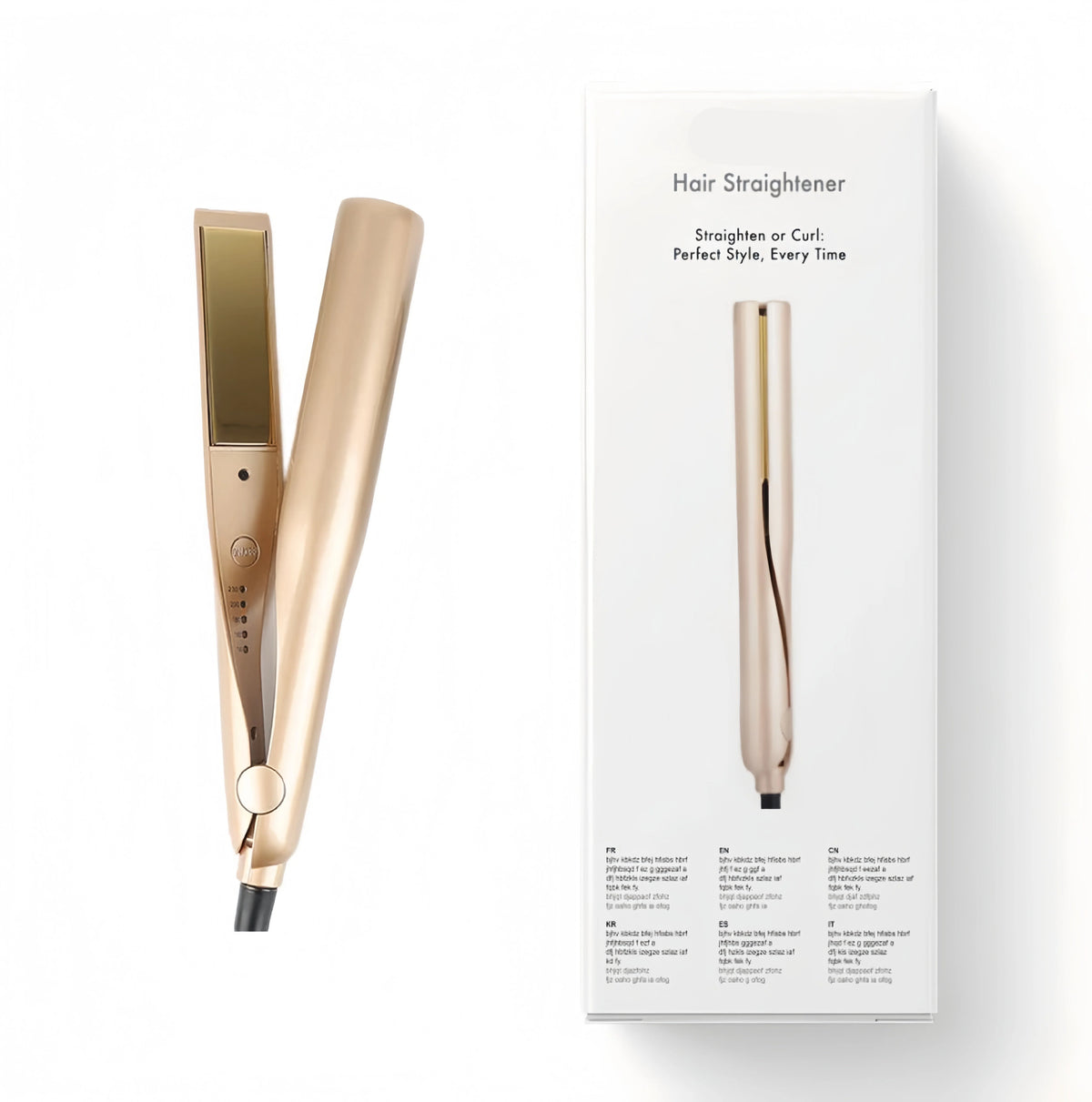 Hair Straightener & Curler Titanium Plates 5 Heat Settings