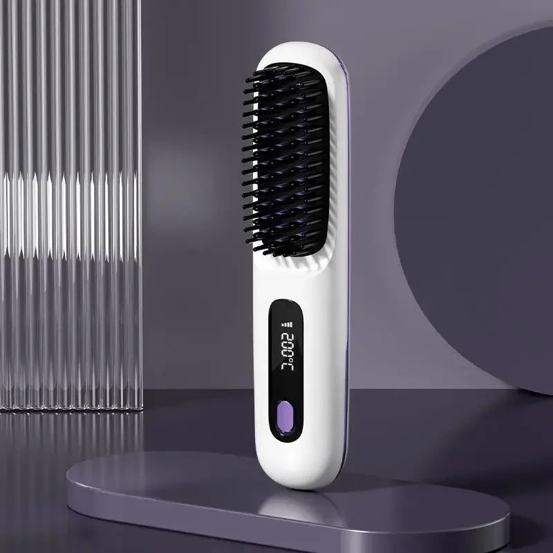 Hair Straightener Wireless Ceramic Plates USB Rechargeable