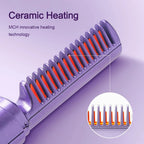 Hair Straightening Brush Cordless Ceramic Rechargeable