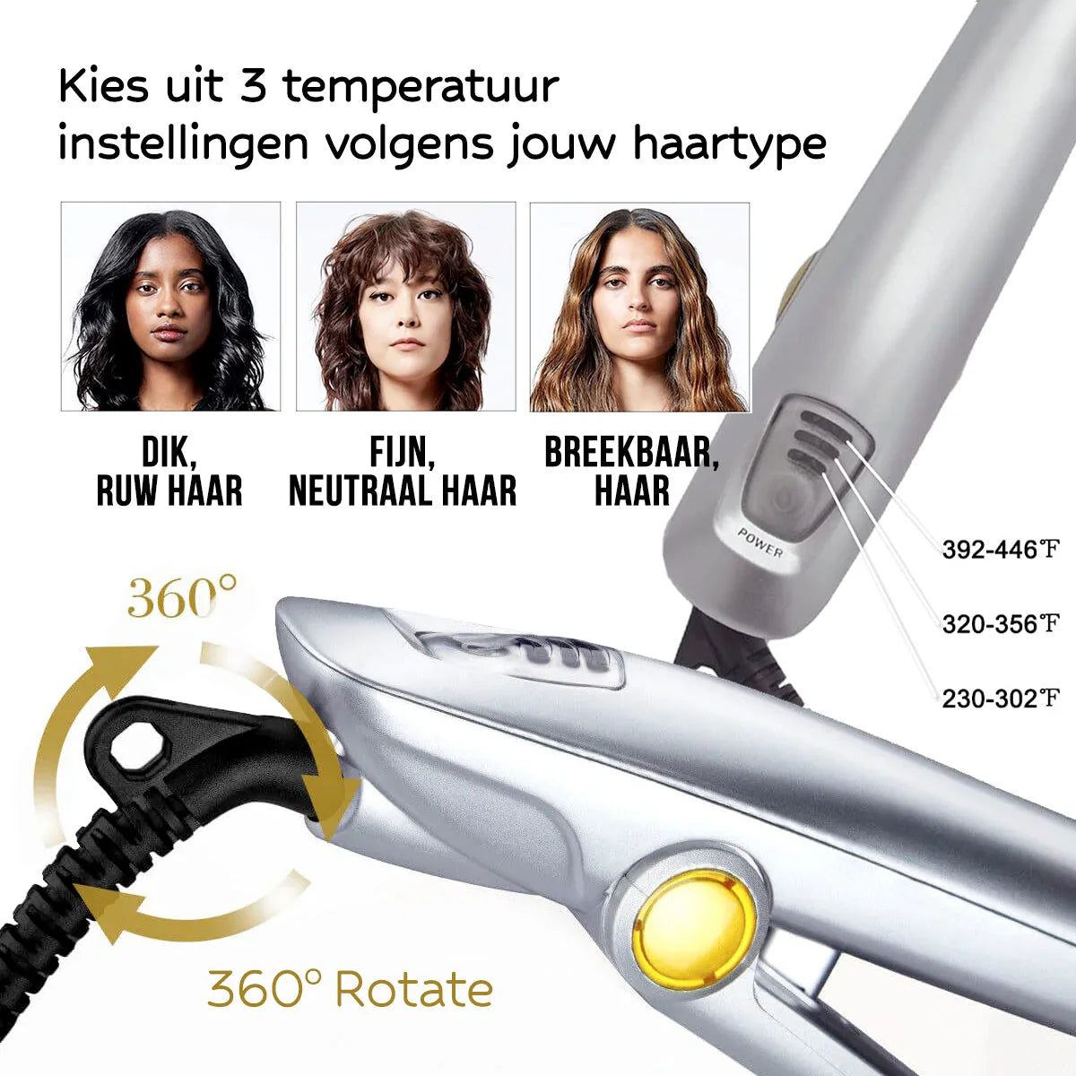 Hair Styler 1.25 Inch Rotating Barrel Tourmaline-Ceramic Ionic Brush