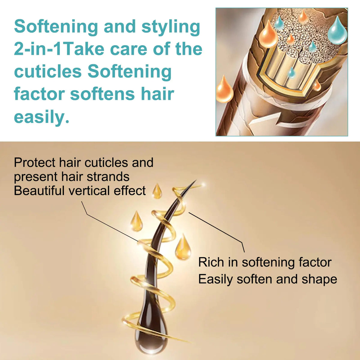 Hair Styling Cream Keratin Frizz Control For Curly Hair