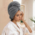 Hair Towel Wrap Quick-Dry Coral Velour
