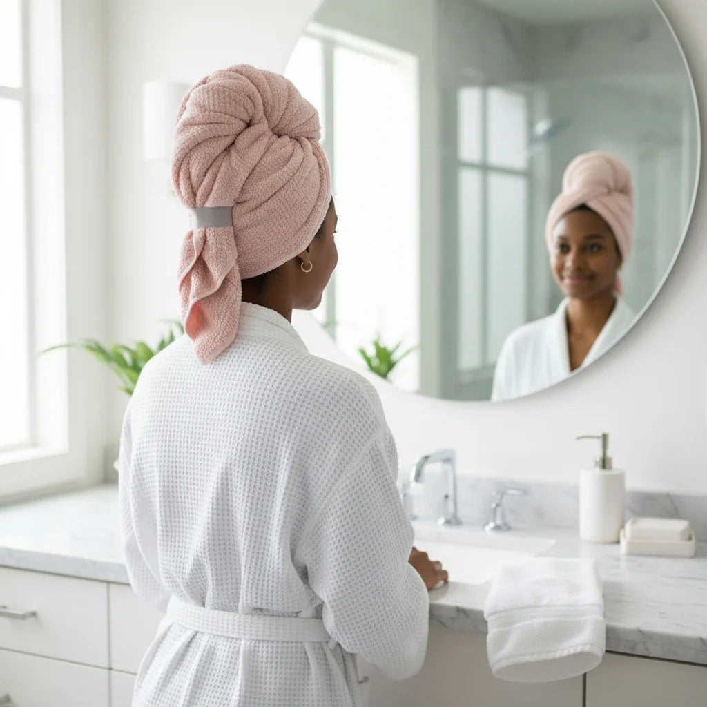 Hair Towel Wrap Quick-Dry Coral Velour