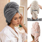 Hair Towel Wrap Quick-Dry Coral Velour