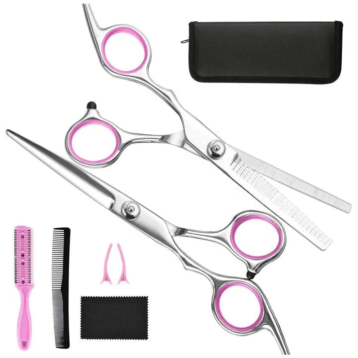 Haircutting Scissors Set Stainless Steel Blades & Thinning Shears