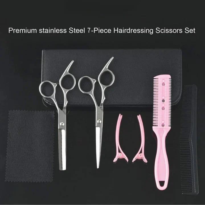 Haircutting Scissors Set Stainless Steel Blades & Thinning Shears