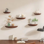 Half Moon Floating Shelf Natural Wood Space-Saving
