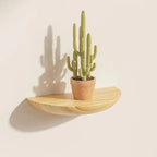 Half Moon Floating Shelf Natural Wood Space-Saving