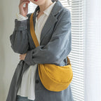 Half-Moon Shoulder Bag Faux Leather Adjustable Strap