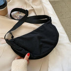 Half-Moon Shoulder Bag Faux Leather Adjustable Strap