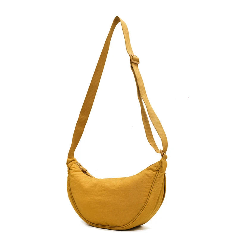 Half-Moon Shoulder Bag Faux Leather Adjustable Strap