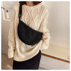 Half-Moon Shoulder Bag Faux Leather Adjustable Strap