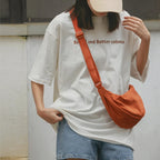 Half-Moon Shoulder Bag Faux Leather Adjustable Strap