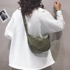 Half-Moon Shoulder Bag Faux Leather Adjustable Strap