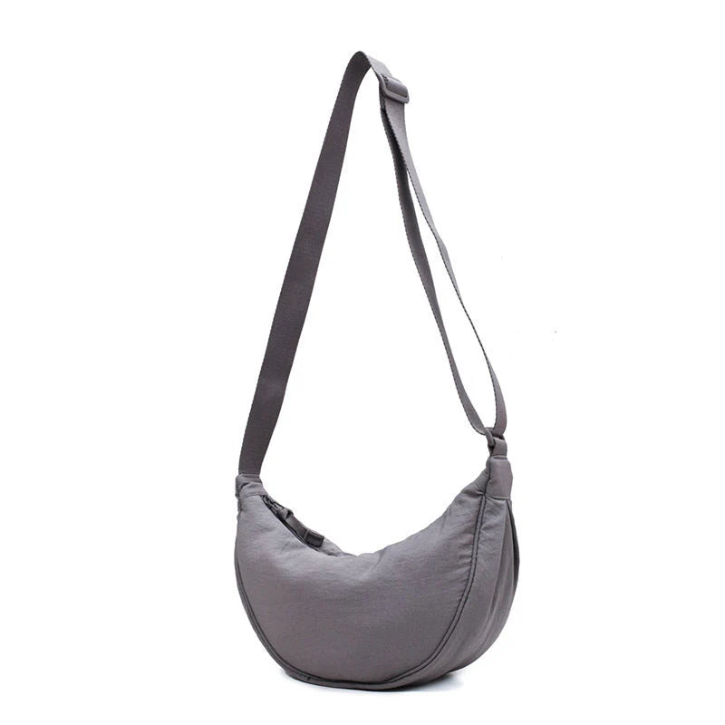 Half-Moon Shoulder Bag Faux Leather Adjustable Strap