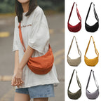 Half-Moon Shoulder Bag Faux Leather Adjustable Strap