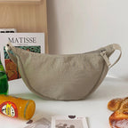 Half-Moon Shoulder Bag Faux Leather Adjustable Strap