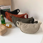 Half-Moon Shoulder Bag Faux Leather Adjustable Strap