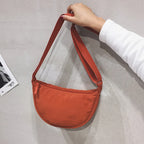 Half-Moon Shoulder Bag Faux Leather Adjustable Strap