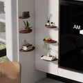 Half-Round Floating Wall Shelf Natural Wood