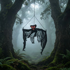 Halloween Bat Decoration Glowing Red Eyes Indoor Outdoor