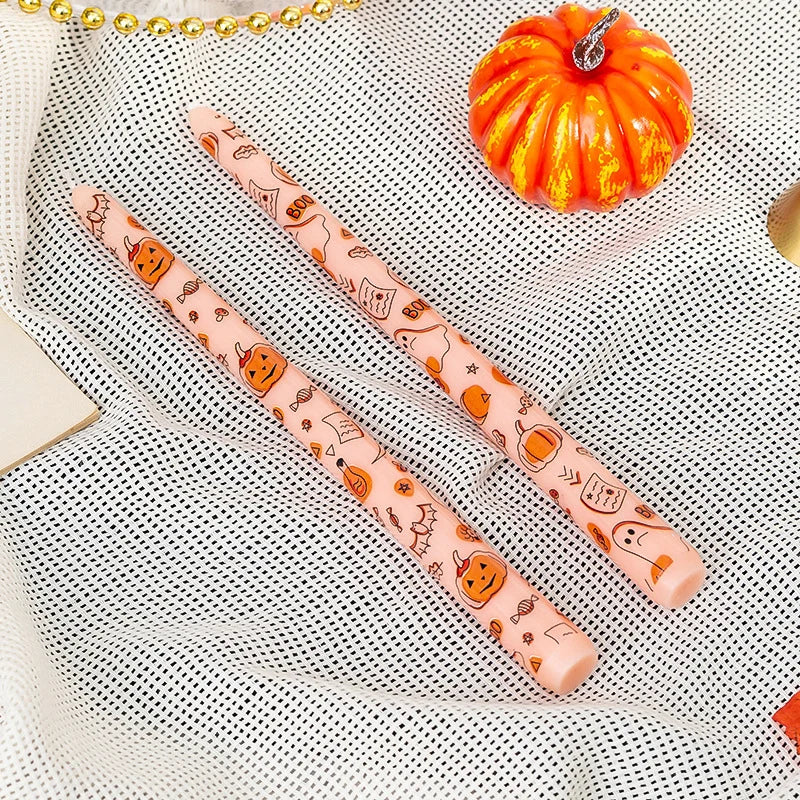 Halloween Candle Fire-Resistant Spooky Motifs