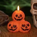Halloween Candle Pumpkin Shaped Flameless Battery Operated