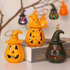 Halloween Candle Pumpkin & Witch Hat Durable Plastic Indoor Outdoor