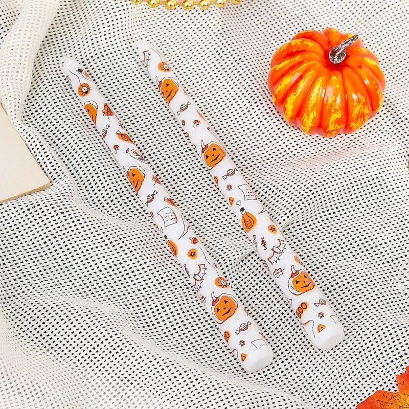 Halloween Candles Spooky Motifs Fire-Resistant