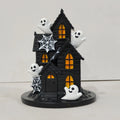 Halloween Decoration House Illuminated Windows & Ghost Accents Weather-Resistant