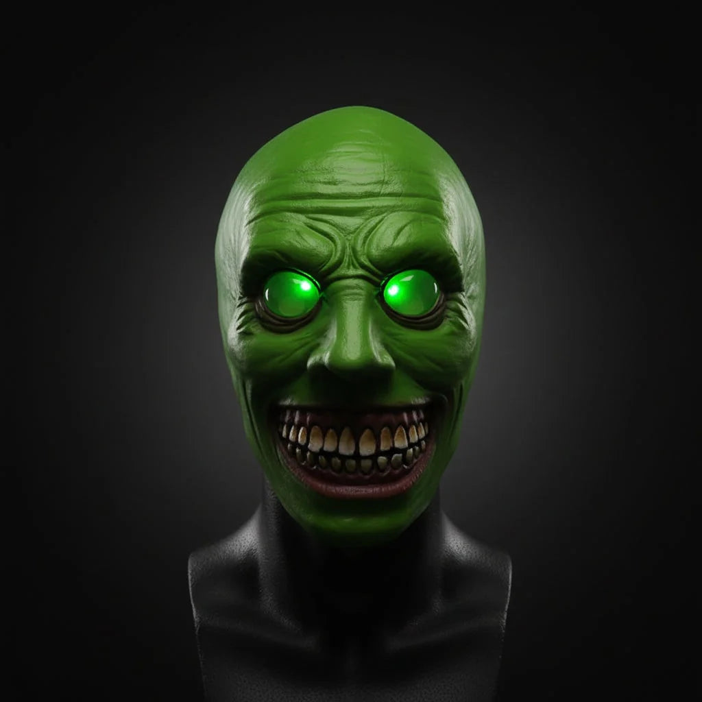 Halloween Face Mask Molded Latex & LED Eyes