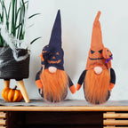 Halloween Figurine Witch Hat Pumpkin Motifs Orange Beard