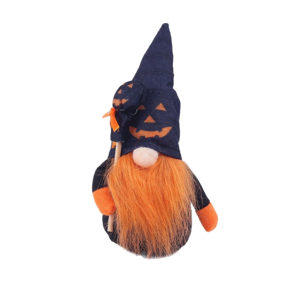 Halloween Figurine Witch Hat Pumpkin Motifs Orange Beard