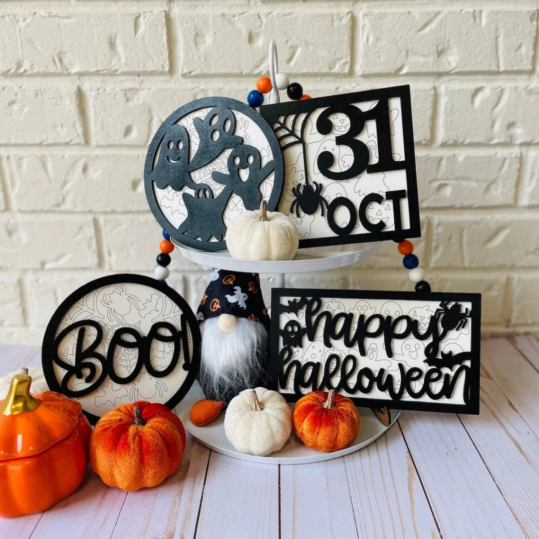Halloween Ghost Decor Set 3-Piece Indoor/Outdoor Durable