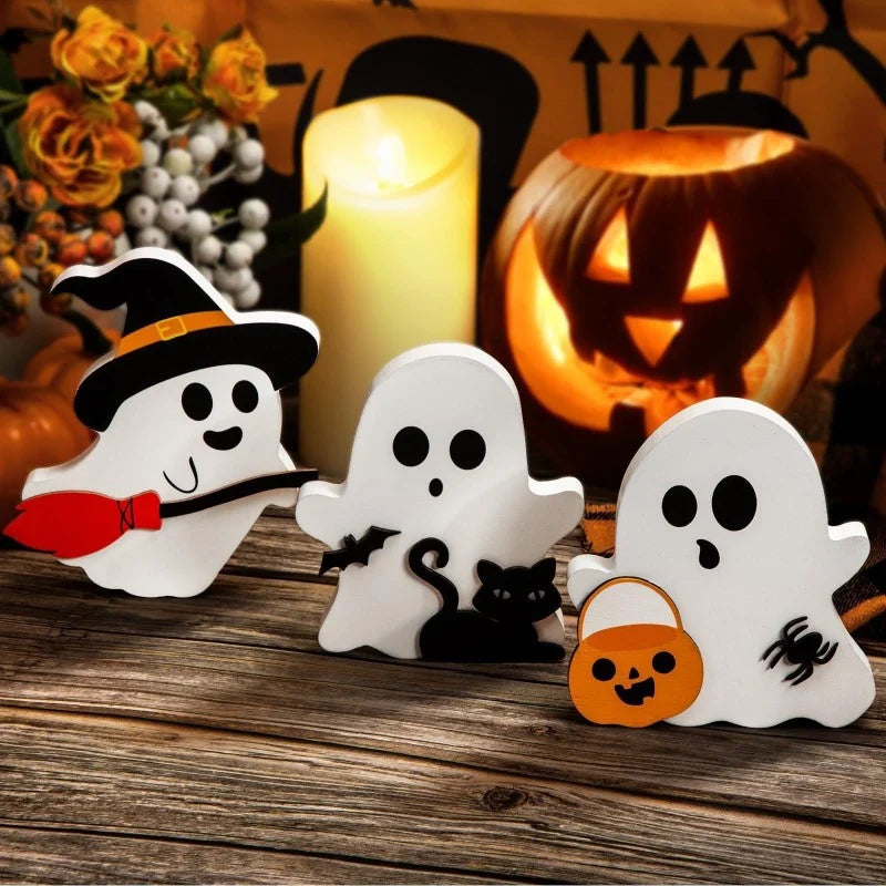 Halloween Ghost Decor Set 3-Piece Indoor/Outdoor Durable