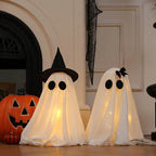 Halloween Ghost Decoration Fabric With Hat & Bow