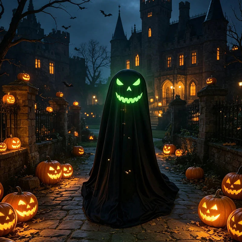 Halloween Ghost Decoration Glowing Eyes Weather-Resistant Indoor & Outdoor