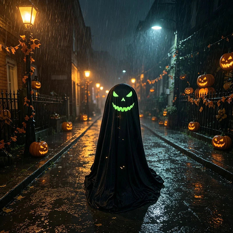Halloween Ghost Decoration Glowing Eyes Weather-Resistant Indoor & Outdoor