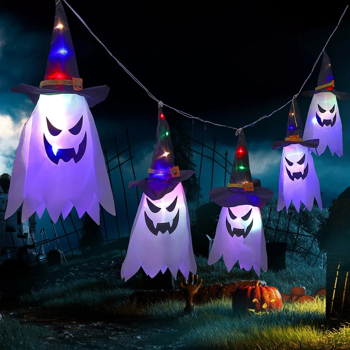 Halloween Ghost Decoration Multi-Color LED Battery & USB Powered