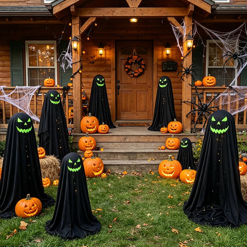 Halloween Ghost Glowing Eyes Weather Resistant Indoor & Outdoor
