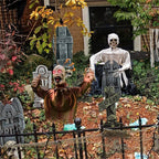 Halloween Ghost Sound-Activated Swaying Red Eyes & Audio