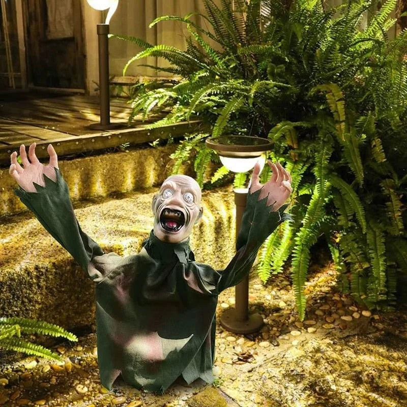 Halloween Ghost Sound-Activated Swaying Red Eyes & Audio