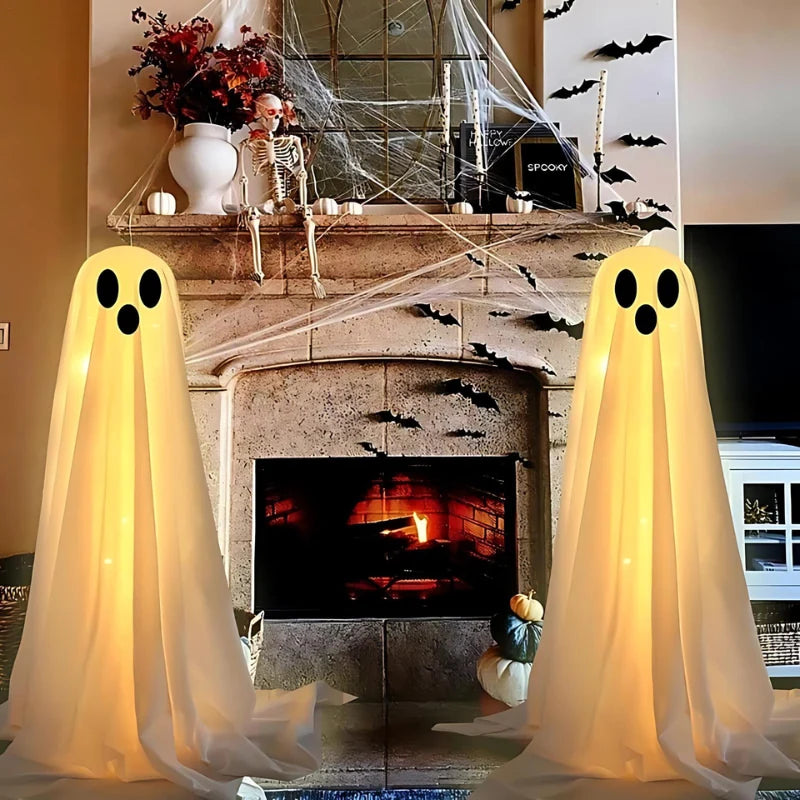 Halloween Ghosts LED Battery-Powered Set of 2