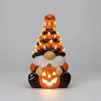Halloween Gnome Decoration Glazed Ceramic Plug-In LED Glow