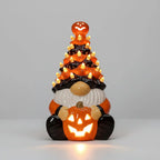 Halloween Gnome Decoration Glazed Ceramic Plug-In LED Glow
