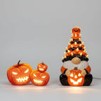 Halloween Gnome Decoration Glazed Ceramic Plug-In LED Glow