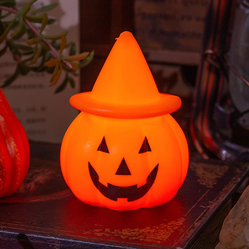 Halloween Lamp Pumpkin Witch Hat Soft Warm Light