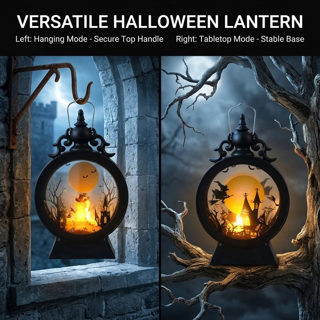 Halloween Lantern Classic Cutout Sturdy Handle