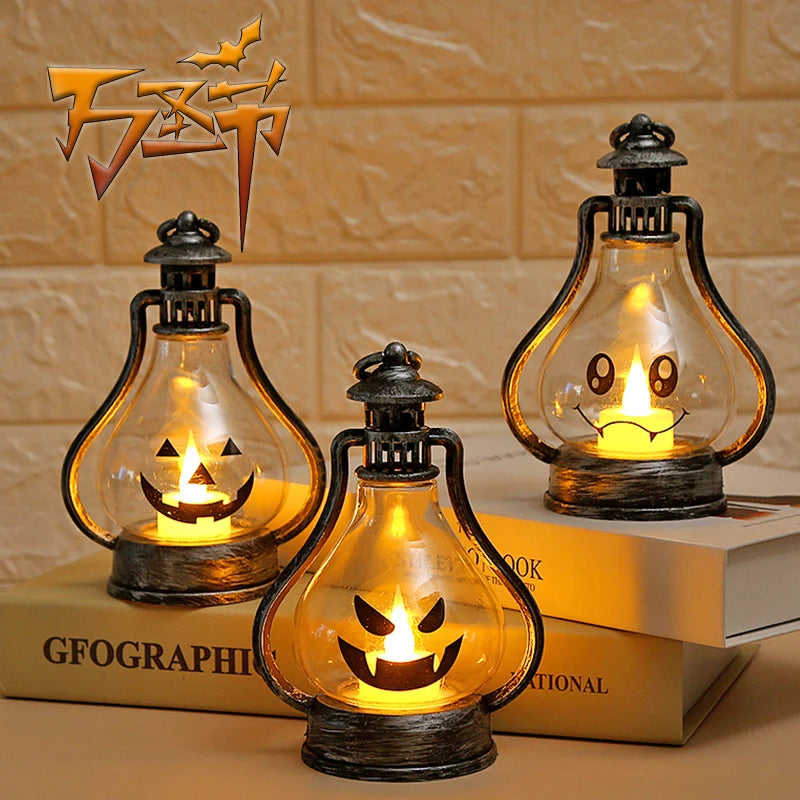 Halloween Lantern Jack-O'-Lantern Glass & Metal