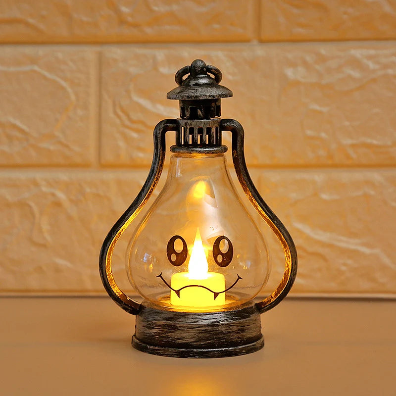 Halloween Lantern Jack-O'-Lantern Glass & Metal